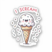 Ich schreie Eiscreme mit Sprinklen Aufkleber (Vorderseite)