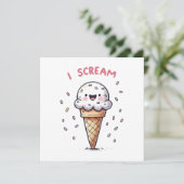 Ich schreie Eiscreme mit Sprinklen Einladung (Stehend Vorderseite)