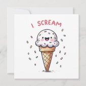 Ich schreie Eiscreme mit Sprinklen Einladung (Rückseite)