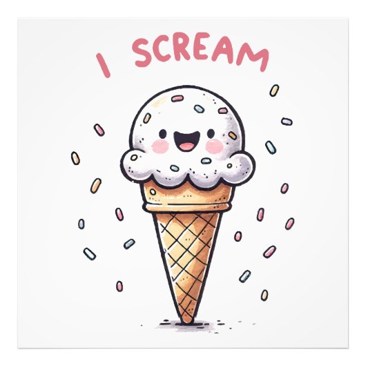 Ich schreie Eiscreme mit Sprinklen Fotodruck (Vorne)