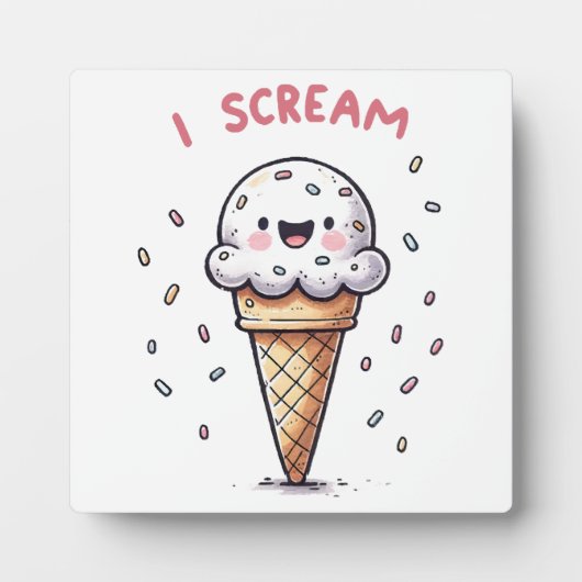 Ich schreie Eiscreme mit Sprinklen Fotoplatte (Vorderseite)