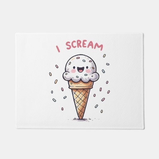 Ich schreie Eiscreme mit Sprinklen Fußmatte (Vorderseite)