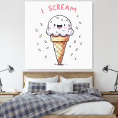Ich schreie Eiscreme mit Sprinklen Leinwanddruck (Insitu (Schlafzimmer))