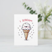 Ich schreie Eiscreme mit Sprinklen Postkarte (Stehend Vorderseite)