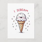 Ich schreie Eiscreme mit Sprinklen Postkarte (Vorderseite)