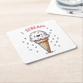 Ich schreie Eiscreme mit Sprinklen Rechteckiger Pappuntersetzer (angewinkelt)