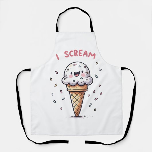 Ich schreie Eiscreme mit Sprinklen Schürze (Vorderseite)