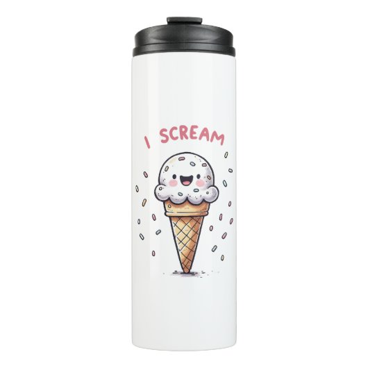 Ich schreie Eiscreme mit Sprinklen Thermosbecher (Vorderseite)