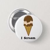 Ich schreie für Eiscreme Button (Vorne & Hinten)