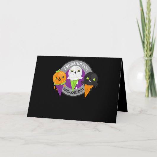 Ich schreie für Halloween Pumpkin Spider Ghost Karte (Vorderseite)