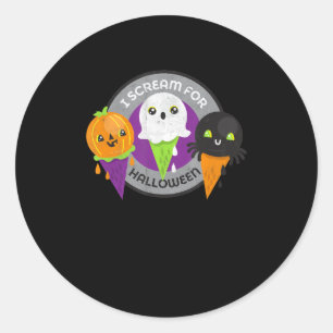 Ich schreie für Halloween Pumpkin Spider Ghost Runder Aufkleber