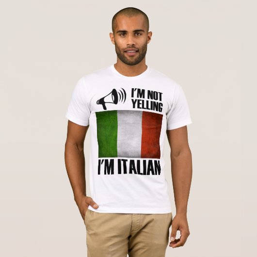Ich schreie nicht, ich bin Italienischer Funny Ita T-Shirt (Vorne ganz)