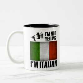 Ich schreie nicht, ich bin italienischer lustiger zweifarbige tasse