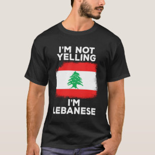Ich schreie nicht, ich bin Libanese Lustige Flagge T-Shirt