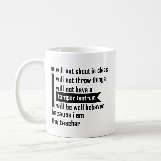 Ich schreie nicht im Klassen-Lehrer - lustiger Kaffeetasse (Links)