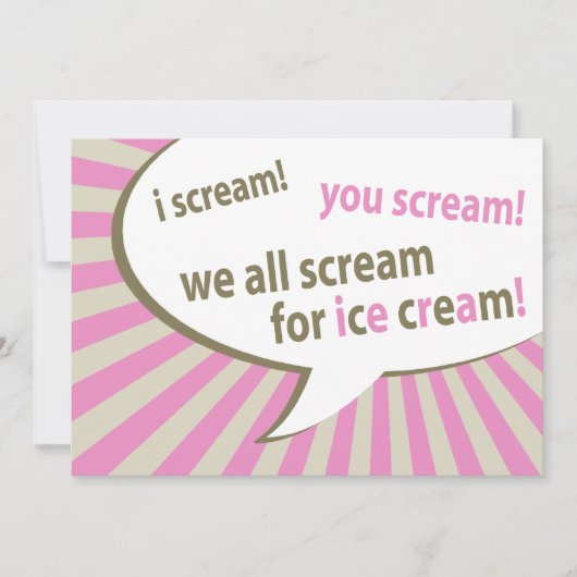 ich schreie! Sie schreien! alle wir schreien für Einladung (Vorderseite)