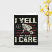 Ich schreie, weil ich Footll-Vater mit der Flag Fl Karte (Gelbe Blume)