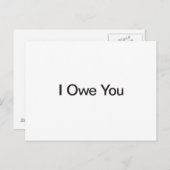 Ich schulde dir postkarte (Vorne/Hinten)