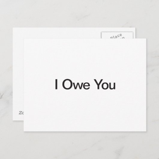 Ich schulde dir postkarte (Vorne/Hinten)