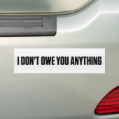 Ich schulde Ihnen nichts Autoaufkleber (Auf Auto)