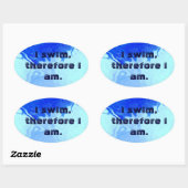 Ich schwimme also ovaler aufkleber (Blatt)