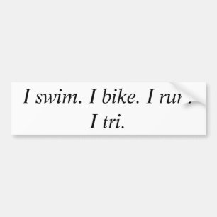 Ich schwimme. Ich fahre rad. Ich laufe. I Tri Autoaufkleber