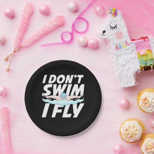 Ich schwimme nicht und fliege pappteller (Party)