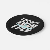 Ich schwimme nicht und fliege pappteller (Schrägansicht)