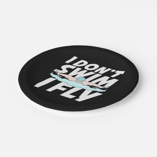 Ich schwimme nicht und fliege pappteller (Schrägansicht)