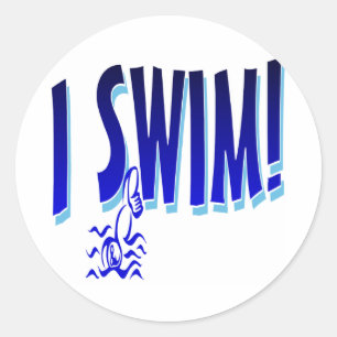 Ich schwimme runder aufkleber