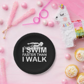 Ich schwimme schneller als ich gehe pappteller (Party)