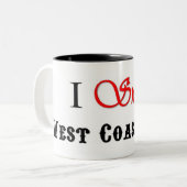 "Ich schwinge Westküsten-Art" Tasse (Vorderseite Links)
