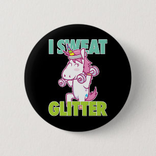 Ich schwitze Glitzer T-Shirt ich lustig und Sy Uni Button