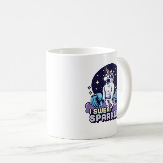 Ich schwitze Glitzern Funny Lifting Gym Workout Un Kaffeetasse (VorderseiteRechts)
