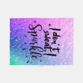 Ich schwitze nicht, ich funkle Glitzer Fleecedecke (Vorderseite (Horizontal))