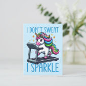 Ich schwitze nicht, ich kann dir den Workout abhal Postkarte (Stehend Vorderseite)