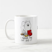 Ich schwöre, die Katze hat es Samoyed Dog Messy Fu Kaffeetasse (Links)