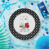 Ich schwöre, die Katze hat es Samoyed Dog Messy Fu Pappteller (Party)