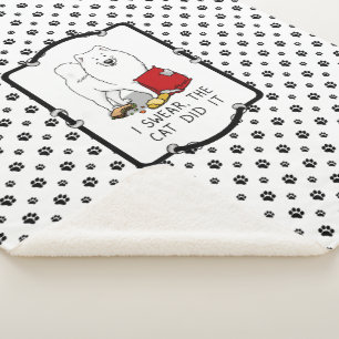 Ich schwöre, die Katze hat es Samoyed Dog Messy Fu Sherpadecke