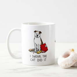 Ich schwöre die Katze Pit Bull (lt brindle/wh3) Kaffeetasse