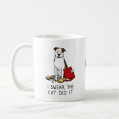 Ich schwöre die Katze Pit Bull (lt brindle/wh3) Kaffeetasse (Links)