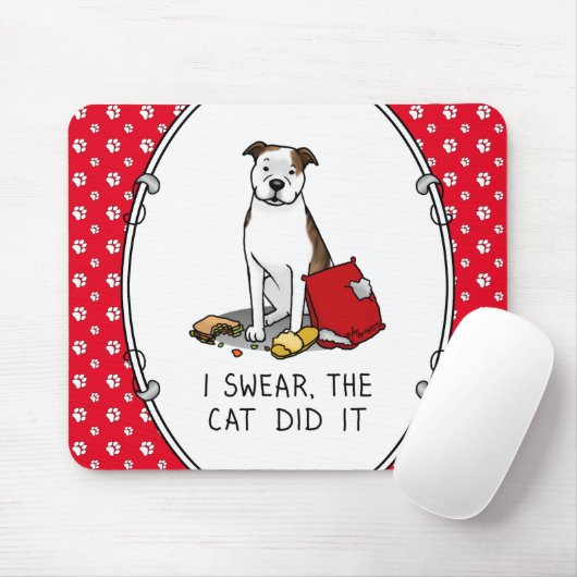 Ich schwöre die Katze Pit Bull (lt brindle/wh3) Mousepad (Mit Mouse)