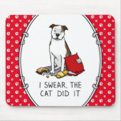 Ich schwöre die Katze Pit Bull (lt brindle/wh3) Mousepad (Vorne)