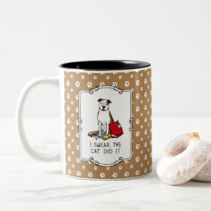 Ich schwöre die Katze Pit Bull (lt brindle/wh3) Zweifarbige Tasse