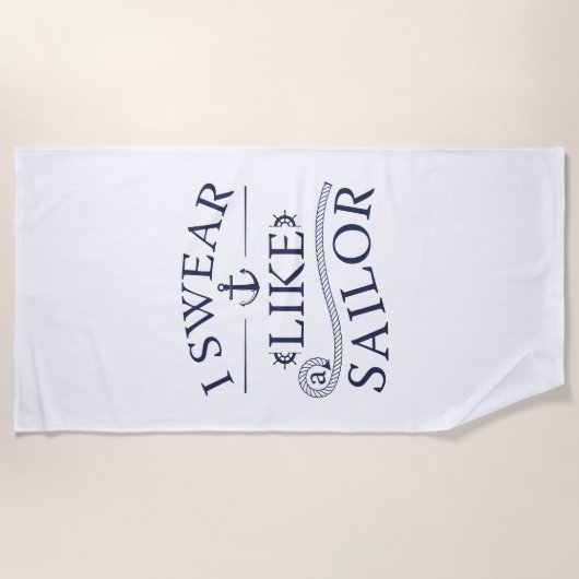 Ich schwöre wie ein Segler Strandtuch (Vorderseite)