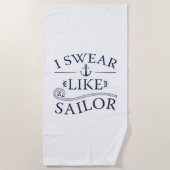 Ich schwöre wie ein Segler Strandtuch (Vorderseite)