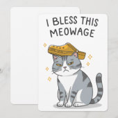 Ich segne diese Meowage Ehe Funny Cat Hochzeit Einladung (Vorne/Hinten)