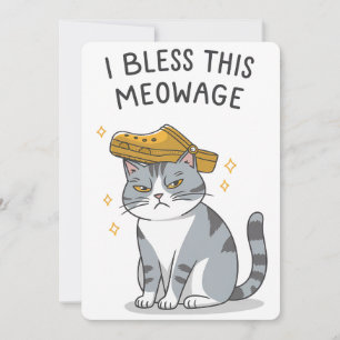 Ich segne diese Meowage Ehe Funny Cat Hochzeit Einladung