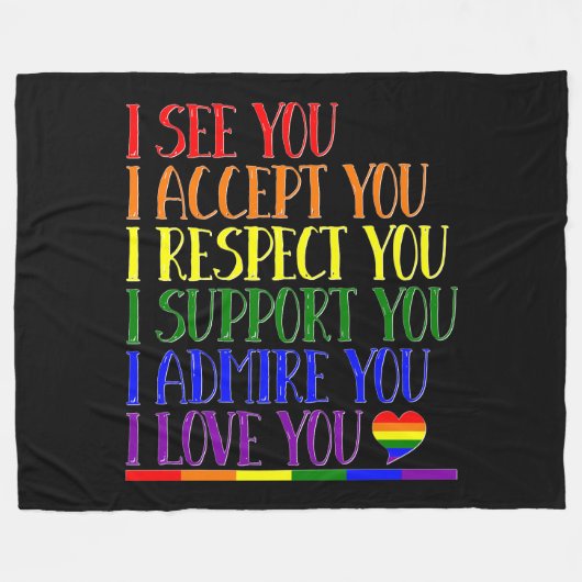 Ich sehe, akzeptiere, respektieren, unterstützen,  fleecedecke (Vorderseite (Horizontal))