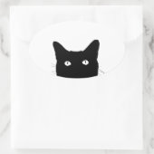 Ich sehe Cat Click, um Ihre farbenfrohe Dekoration Ovaler Aufkleber (Tasche)